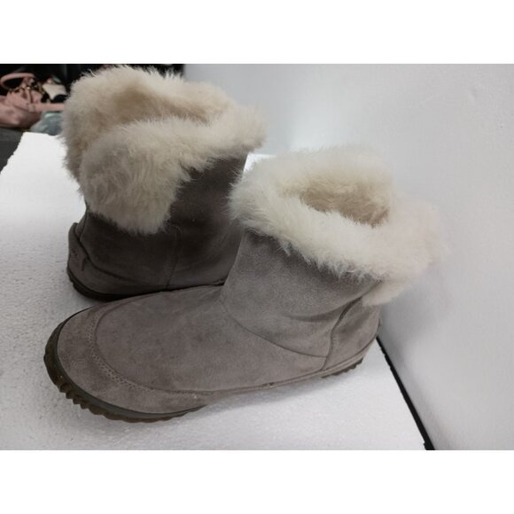Sorel Out N About Winter Boots Womens Size 7.5 Gray Suede Faux Fur Lined Booties - Picture 6 of 10